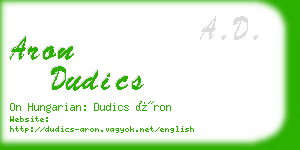 aron dudics business card